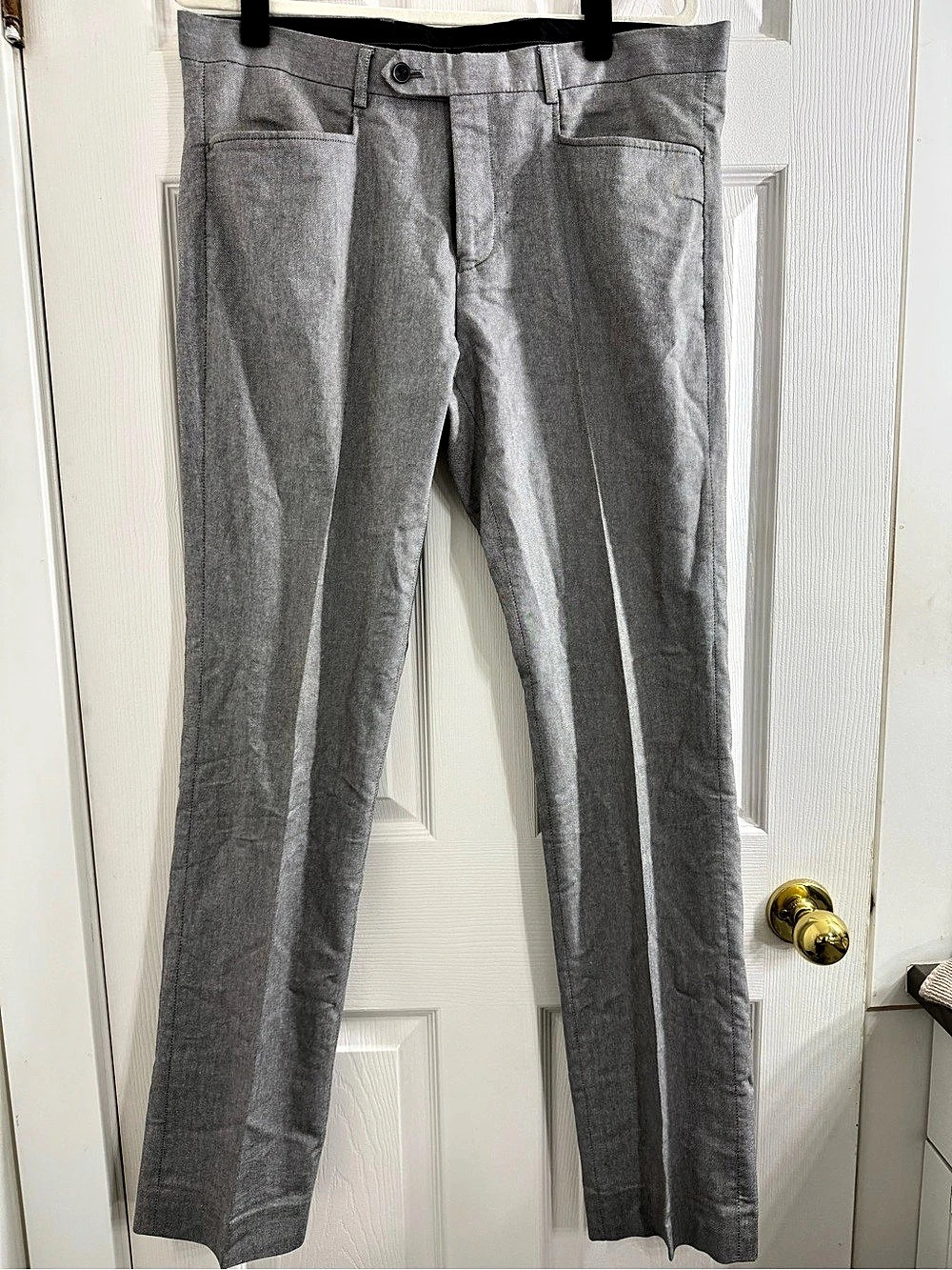 Le Château Low Rise Slim Leg Slim Leg Pants in Gray Size 33